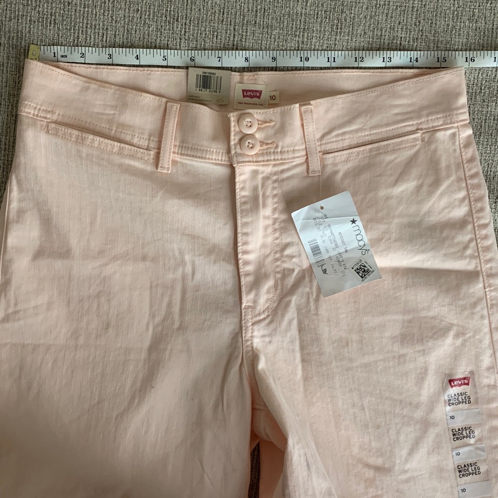 Size 10 women’s pants classic wide leg cropped pretty pastel color new - Picture 4 of 17